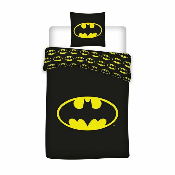 Batman Bettwäsche + Tasche 3 tlg. Set Bettbezug Decke Kissen Marvel 140x200 cm