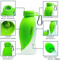 Wasserflasche und Futter Set für Hunde - 570ml - Colapz Grün