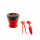 7-in-1 Camping Besteckset - Besteck to Go - Picknick Zubehör - Kaffeetassen Set - Camping Tasse - Rot