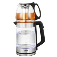 Elektrischer Tee- & Wasserkocher aus Glas (1,8 L...