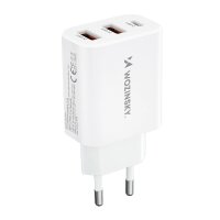 Wozinsky Schnellladegerät 30W USB-C / 2 x USB-A Wandladegerät - Weiß 100-240 V