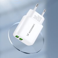 Wozinsky Schnellladegerät 2.4A 2 x USB-A Wandladegerät – Weiß 100–240 V