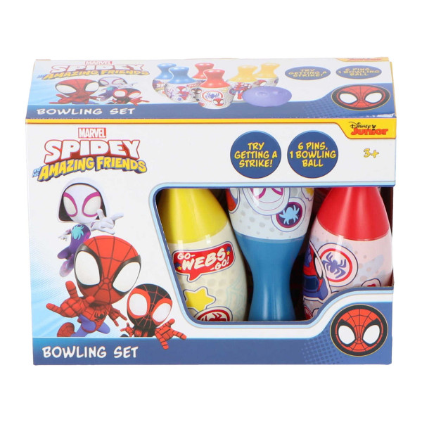 Spiderman Bowling-Set mit 6 Pins und 1 Kugel für junge Superhelden