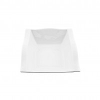 2er Set Wave Style Servierschale aus Porzellan Salatschüssel in Weiß