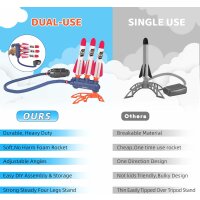 Doppelzweck-Raketenschleuder mit Pedal, Spielzeug für Kinder, Mädchen und Jungen