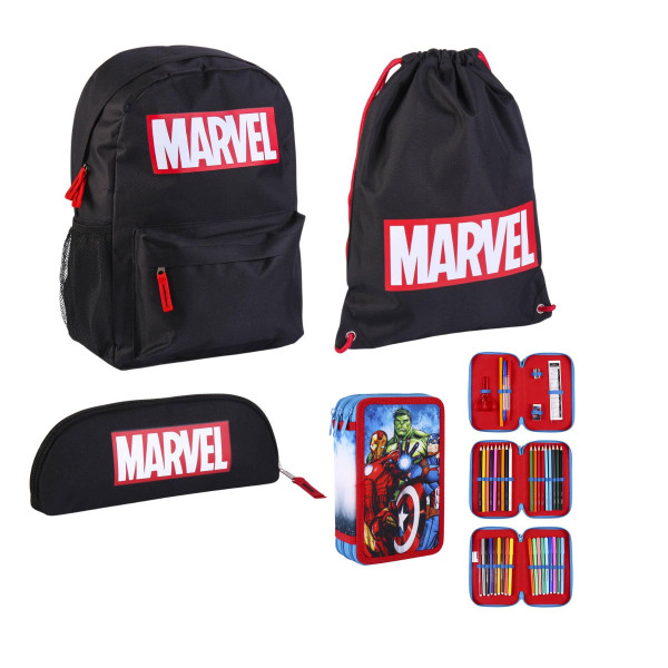 Marvel Schulpaketangebot Komplett-Set bestehend aus Rucksack Sporttasche und einem gefülltem Federmäppchen