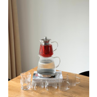 Zoha Pyramide XL Teekanne aus Glas - Induktionsgeeignet Teekannen - Set