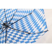 Teleskop Taschenschirm in Blau-Weiß ⌀98 cm Regenschirm für Bayernfans aus 190T-Polyester