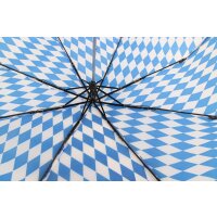 Teleskop Taschenschirm in Blau-Weiß ⌀98 cm Regenschirm für Bayernfans aus 190T-Polyester