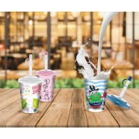 3er Set Trinkbecher mit Strohhalm 500ml - KIDS -...