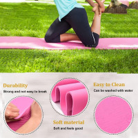 Premium NBR Sportmatte, rutschfeste Gymnastikmatte, Rosa Yogamatte Stretching Pilates, dicke Fitnessmatte, Workout Camping Outdoor & Abs Matte pink