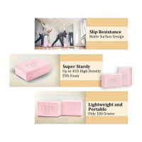 2er Pack Premium Yoga Blöcke Stabile Sportmatte, rutschfest für Pilates elastisch Bodybuilding & Fitness elastisch rosa