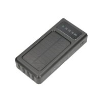 Solar-Powerbank 20000mAh Leistungsstarke Powerbank Ideal für Reisen Schwarz