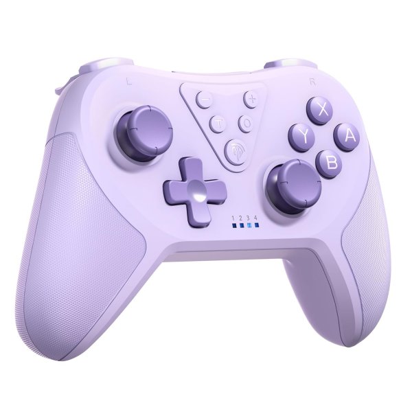 Wireless Controller Switch, Bluetooth Controller, Switch Controller mit 6-Axis Motion, Aufwecken, einstellbare Turbo & Dual Vibration Funktion-Lila
