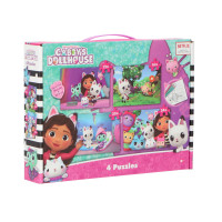 Gabbys Dollhouse Puzzlekollektion Puzzle 4er-Pack unterhaltsames Set für Kinder