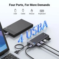 Adapter - HUB - CM653 HUB mit 4 USB-A-Anschlüssen und USB-A-Stromkabel – Schwarz