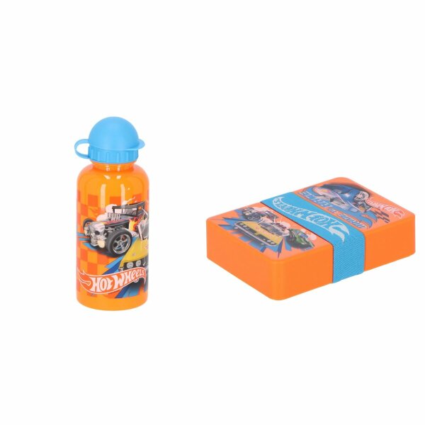 Hot Wheels Lunchbox-Set mit einer passenden Aluminium-Trinkflasche für unterwegs