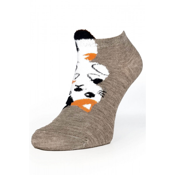 Kurze Socken mit Katzenmuster für Damen Freizeitsocken Schöne Tiersocken