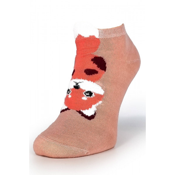Kurze Socken mit Fuchsmuster für Damen aus Baumwollmischung Damensocken Pink