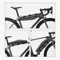 Wasserdichte Fahrradtasche für Rahmen – Grau AS-052 - für Fahrradschloss Pumpe