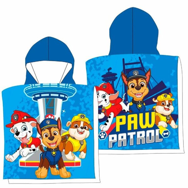 Paw Patrol Poncho Kinder-Kapuzenponcho aus weichem Material, 110x55 cm