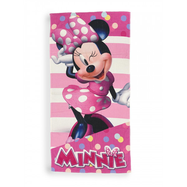 Minnie Maus Strandtuch für Kinder aus Baumwolle, 70cm x 140cm Rosa