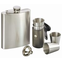 Flachmann-Set 3-teilig „Major“ 190 ml Edelstahl