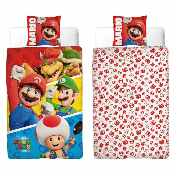 Super Mario Bettwäsche 100% Polyester Bettbezug 140x200 cm und Kissenbezug 60x70 cm