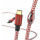Hama Ladekabel und Datenkabel "Reflective" (USB-C auf USB-C, USB 2.0, vergoldet, 480 MBit/s, 20 V, 3 A, 1,5 m Kabellänge) Rot