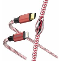 Hama Reflektierendes Schnelllade-/Datenkabel, USB-C - iPhone 1,5 m, Rot