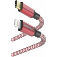 Hama Reflektierendes Schnelllade-/Datenkabel, USB-C - iPhone 1,5 m, Rot