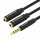 Audio-Kabel - Audio 3,5mm Stecker auf 2x 3,5mm Buchse 0,3m (schwarz)