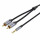 Audio-Kabel - 2xCinch auf 3,5mm Kabel 1,5m (grau) mit einem 24 Karat vergoldeten Stecker