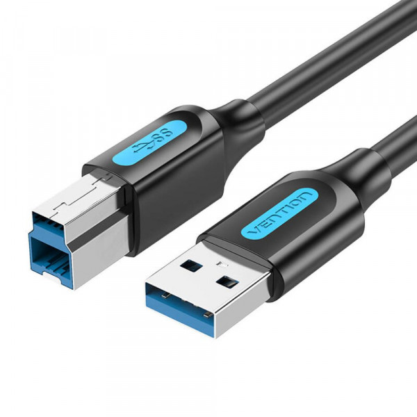USB 3.0 A auf B Druckkabel - Adapter-Kabel 2A 1m Schwarz PVC
