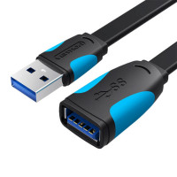 Flacher USB 3.0 Extender - USB-Kabel Adapter  3m Schwarz