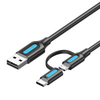 Kabel 2in1 USB 2.0 auf USB-C/Micro USB -...