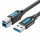 USB 3.0 A auf USB-B Druckkabel - USB-Adapter 2A 0,5m Schwarz aus PVC
