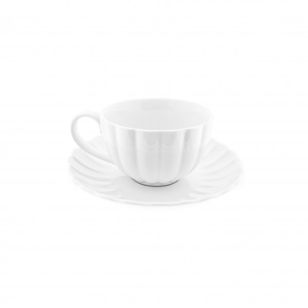 Kaffeetassen-Set Daisy 12 Teiliges Kaffeeservice-Set 200 ml aus Porzellan in Weiß