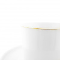 Kaffeetassen-Set 200 ml 12 Teilig aus Porzellan in Weiß mit Goldumrandung