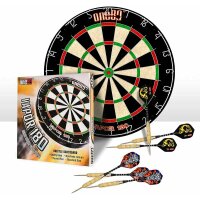 Professional Perfection Dartscheibe mit Pfeilen, Profi Steeldartscheibe aus Sisal, Dartscheibe Steeldart Dartscheibe Set mit 6/12 Dartpfeilen Metallspitze (Dartscheiben-Set)