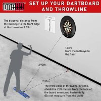 Dartscheibe Steeldart, Profi mit 6 Dartpfeile Metallspitze, Schutzring Eva Dartboard Surround, hauchdünner Stahlspinne, 45cm Durchmesser x 3.8 cm, Schwarz