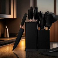 19-tlg Küchenset Messerset & Küchenhelfer Kochbesteck Set Silikon Langlebig und pflegeleicht