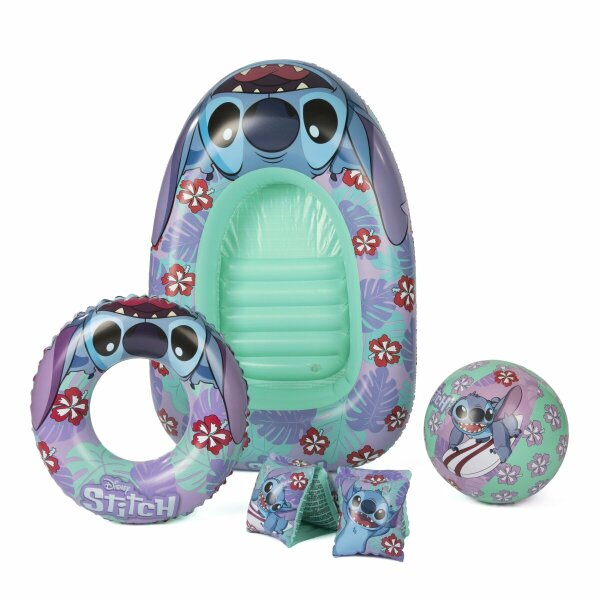 Lilo & Stitch Schwimmset mit Boot für Kinder 4-teilig Perfekt für den Sommer