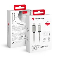 Ladekabel 1m in Silber USB-C komaptibel mit iPhone 8-polig QC3.0 PD 27W