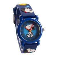 Snoopy Uhr für Kinder Bunte Analoguhr in Blau für Kleine Fans