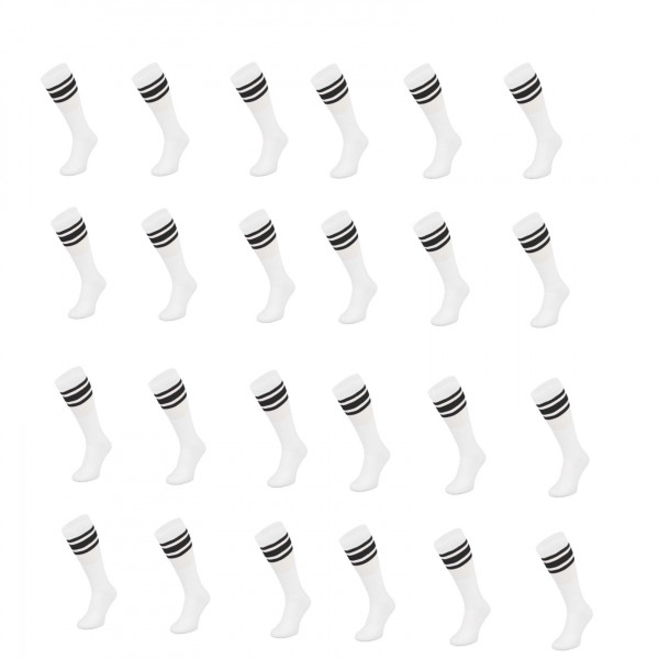 Sportsocken in Weiß 60 cm Basketsocken, Schwarz gestreift Wadenlänge OneSize