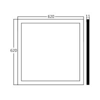 LED Deckenleuchte 40W | IP20 Schutzart | Lichtfarbe einstellbar CCT 3000/4000/6000 K | Weiß, 62 x 62 cm