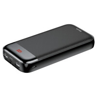 Externer Akku Powerbank 20000 mAh USB-A, 2x USB-C, iPhone-Anschluss in Schwarz