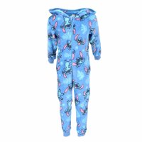 Lilo & Stitch atmungsaktiver Korallen-Fleece Onesie für Kinder Schlafanzug Blau 110/116