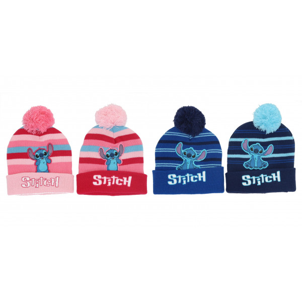 Lilo & Stitch Mütze mit Bommel Wintermütze Kopfbedeckung für Kinder One Size